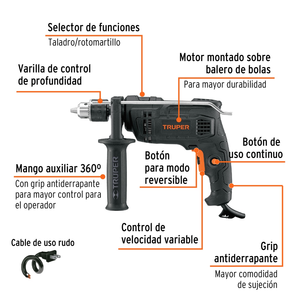 HAMMER DRILL 1/2 650 W TRUPER 19457