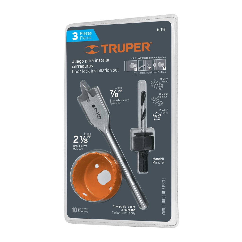 JEUX MECHE SERRURE 3PCS TRUPER 18080