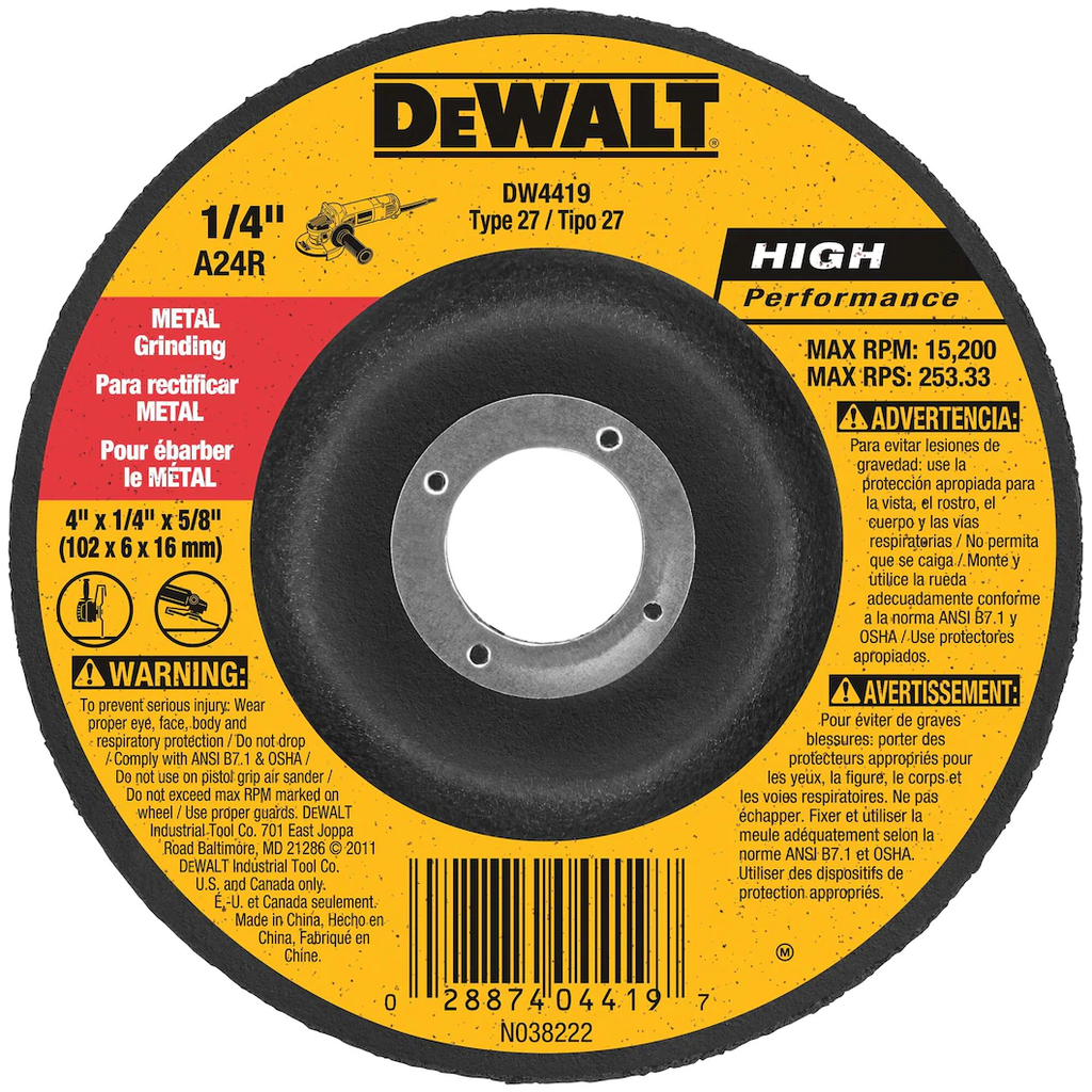 LAME GRINDER DEWALT 4-1/4" DW4419