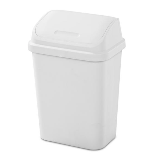 POUBELLE SWING-TOP BLANC 8GAL STERILITE 1066LAB8