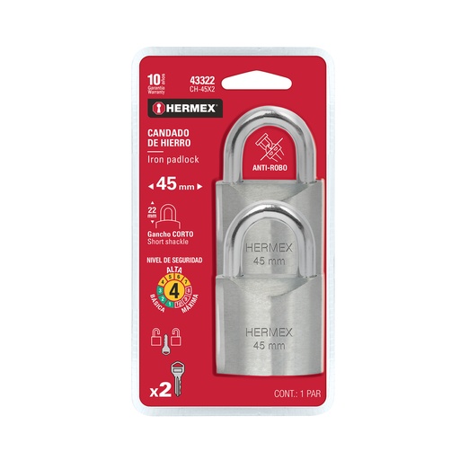 [7501206674529] CADENAS 45MM PK/2 HERMEX 43322