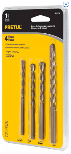 [7501206634295] JEUX MECHE BETON 4PCS PRETUL 20700