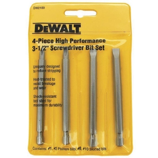 [028874021006] JEUX MECHE TOURNEVIS 4PCS DEWALT DW2100