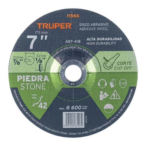 [7501206674079] LAME GRINDER 7" TRUPER 11566