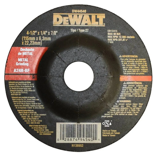 [028874945401] LAME GRINDER DEWALT 4-1/2 DW44540