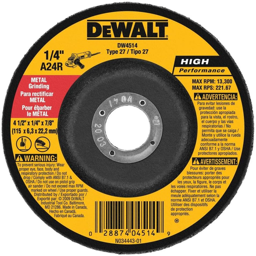 [7501045106328] LAME GRINDER DEWALT 4-1/2 DW4514F