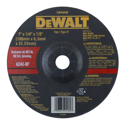 [028874945807] LAME GRINDER DEWALT 7" DW44580