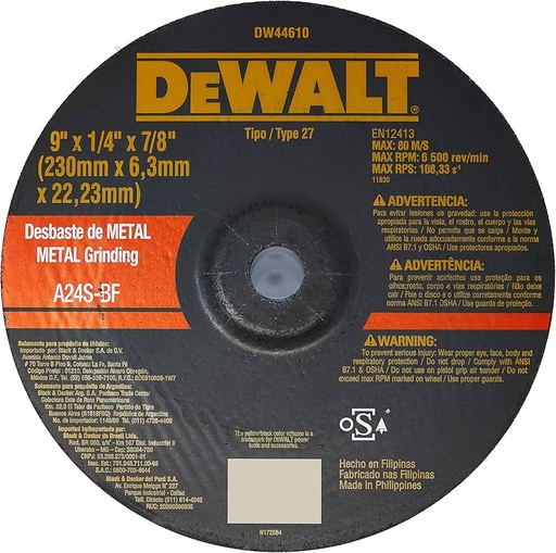 [028874446106] LAME GRINDER DEWALT 9" DW44610