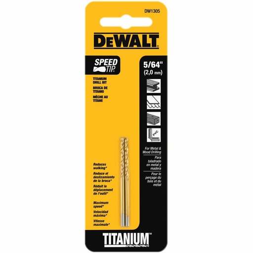 [028874017436] MECHE 5/64 TITANIUM DEWALT DW1305