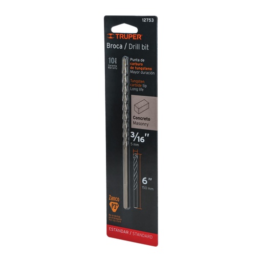 [7506240610892] MECHE BETON 3/16"*6" TRUPER 12753